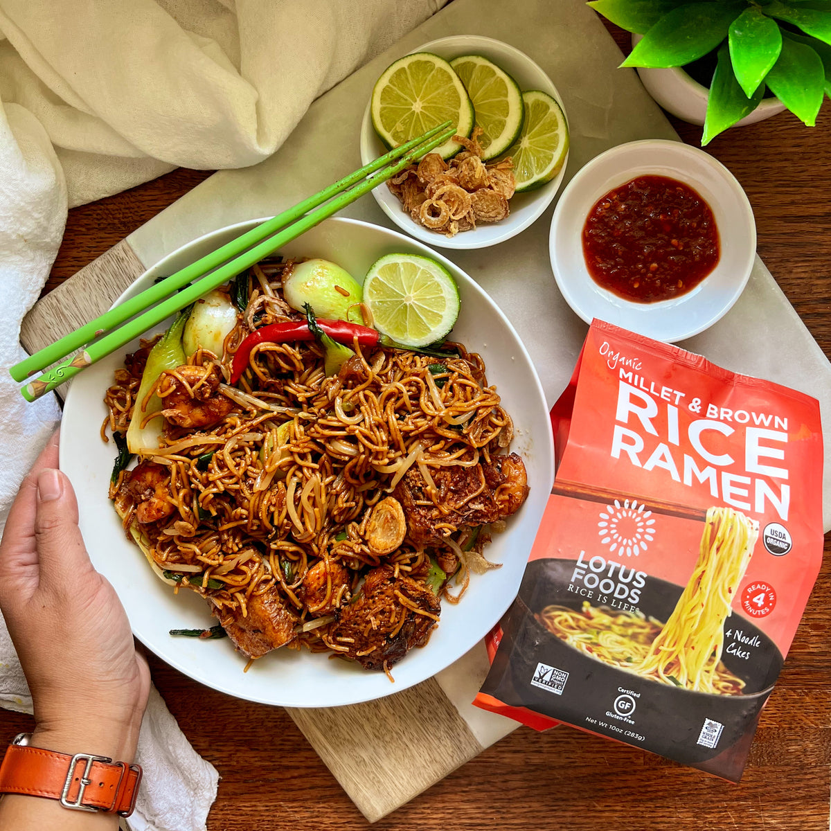 Lotus Foods Rice Ramen, Organic, Millet & Brown - 10 oz