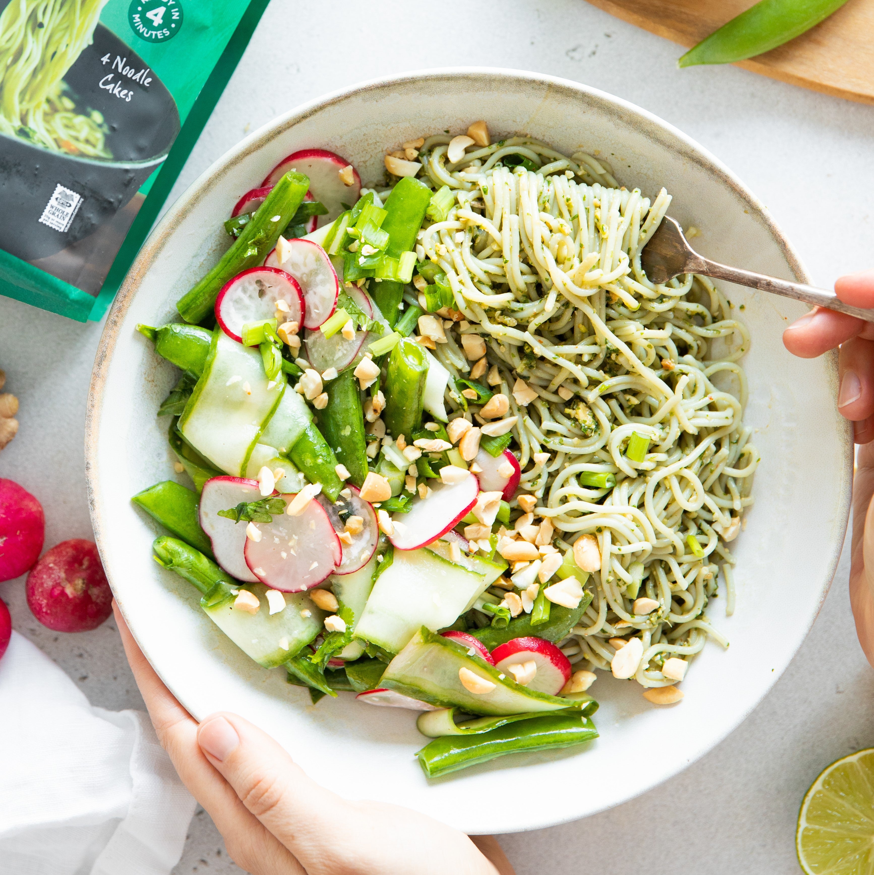 Savory Pesto Noodle Bowl – Lotus Foods