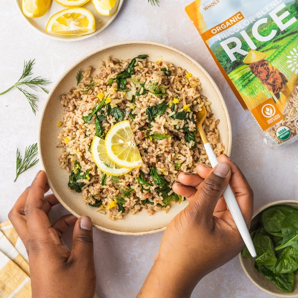 Lemony Rice with Spinach & Dill