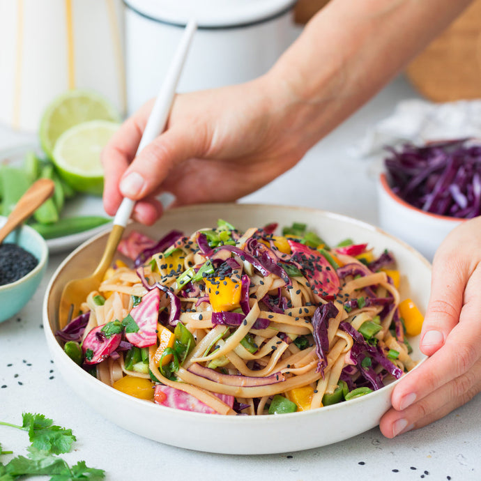 Rainbow Vegetable Rice Noodle Salad